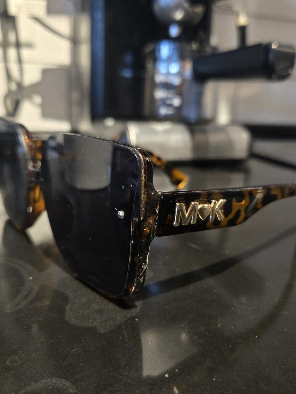 Michael Kors Tortoiseshell Frame Sunglasses with Black Lenses